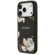 Guess Grained Flowers Classic Logo MagSafe Phone Case Cover iPhone 17 Pro - black