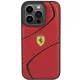 Ferrari Twist Metal Logo dėklas telefonui iPhone 15 Pro, raudonas