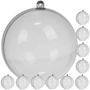 Ruhhy Transparent Fillable Christmas Baubles 12cm, 10 pcs