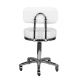 Cosmetic Stool with Backrest AM-877, White