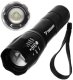 Trizand CREE LED T6 USB Rechargeable Flashlight, Black