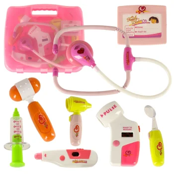 Interactive Set of Toy Doctor's Accessories 8 pcs, Pink