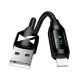 Wozinsky WUALC2 USB-A to Lightning Cable with LED Display, 2.4A, 2m, Black