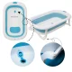 Nicekids Foldable Silicone Baby Bath Tub with Cushion, Blue