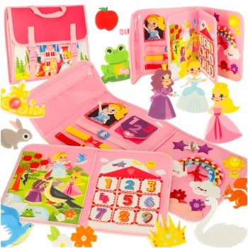 Montessori Sensory Busy Board Backpack, Pink