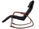 Modernhome Rocking Chair with Adjustable Footrest, Grey/Walnut