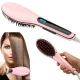 Electric Hair Straightener Brush with LCD Display, Pink