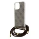 Guess iPhone 15 Pro Case Crossbody Cord 4G Print, Brown