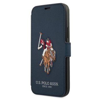 Apple iPhone 12 Pro Max 6.7" US Polo Embroidery Collection Book Case Cover (USFLBKP12LPUGFLNV), Navy