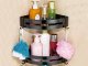 2x Corner Bathroom Shower Shelf – Matte Black