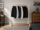 White Metal Floor-Standing Clothes Rack with Shelves