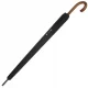 Malatec Large Umbrella with Wooden Handle, 24 Ribs, Black