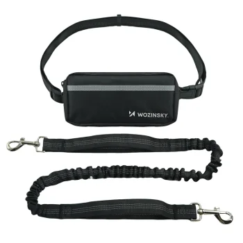 Hands-Free Dog Running Belt with Pouch Wozinsky WPST-01, black