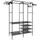 Ruhhy Clothes Rack with Shelves Black