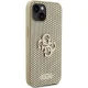 Guess iPhone 15 Case Perforated 4G Glitter, Gold