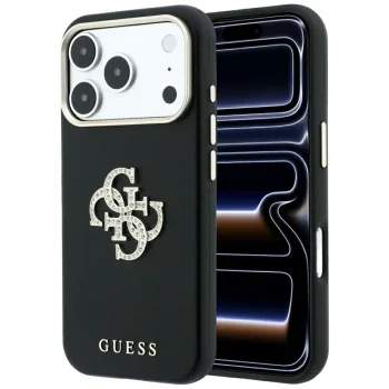 Guess Smooth & Big Strass Logo Case for iPhone 18 Pro Max / 17 Pro Max, Black