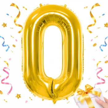 Large Number 0 Foil Balloon 66cm for Birthday Parties, Gold