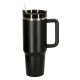 Insulated Tumbler with Handle and Straw 1200ml, Black