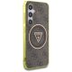 Guess 4G Glitter Triangle Buttons MagSafe Case for Samsung Galaxy S25 Brown