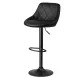 Sofotel Nerra Adjustable Bar Stool with Back and Black Base, Black