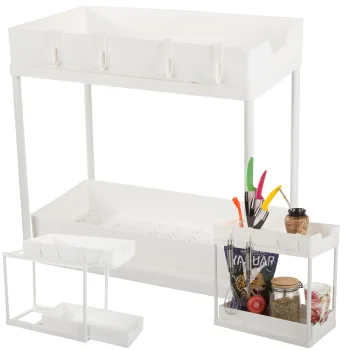 Pull-out Spice and Accessory Organizer, White