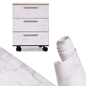 Self-Adhesive Furniture Foil / Wallpaper, White Marble (Magnolia), 1.22x50m
