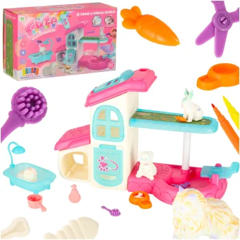 Pet SPA and Beauty Salon Playset with Washable Markers, 26 Pieces