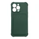 Card Armor Case for Samsung Galaxy A22 4G with Card Slot, Green