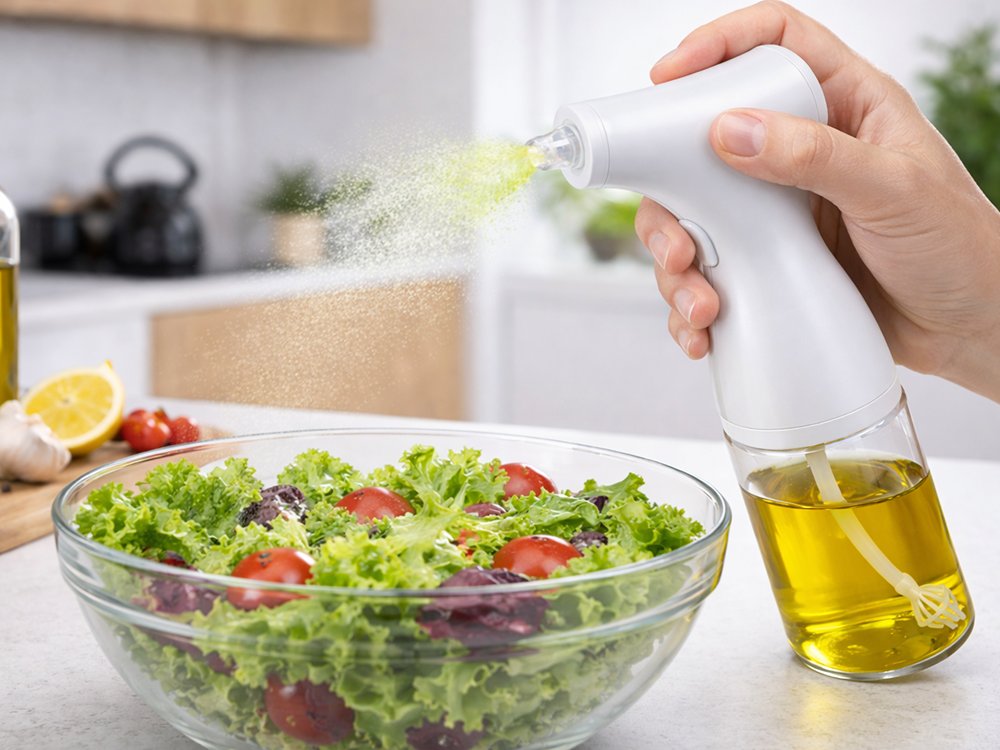 Electric Olive Oil Sprayer Dispenser 200ml Glass USB-C, White (0)