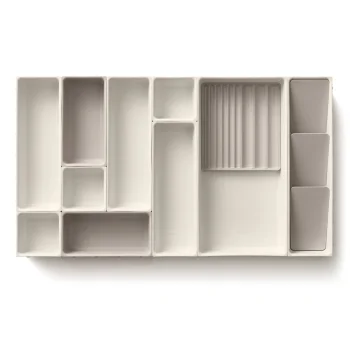 Joseph Joseph Viva 12-Piece Makeup Drawer Organiser Set, Beige
