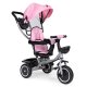 ECOTOYS 2-in-1 Kids Tricycle Stroller with Rotating Seat and Canopy, Pink