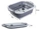 Foldable Plastic and Silicone Bowl with Colander and Cutting Board, 5 L