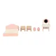 Wooden Dollhouse Furniture Set, Pink/White (22 Pieces)