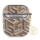 Guess чехол для AirPods 1 / 2 Gcube Classic Gold Logo W/Charm, коричневый