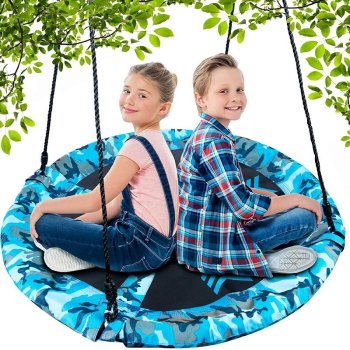 Carruzzo Garden Nest Swing 100 cm, Blue Camo