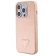 Guess iPhone 15 Pro Max Case Croco Triangle Metal Logo, Pink