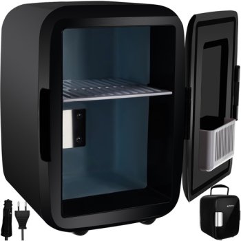 Picnic Beach Mini Cooling Box for Food Drink 220V/12V, 4L, Black