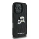 Karl Lagerfeld iPhone 16 Pro Case Monogram Karl & Choupette Head Pin, Black