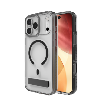 ZAGG Santa Cruz Snap KS MagSafe Case with Stand iPhone 17 Pro Max - Clear and Black