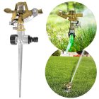 Metal Pulsating Garden Sprinkler with Automatic Rotation