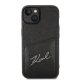 Apple iPhone 14 Plus 6.7\" Karl Lagerfeld Signature Logo Cardslot Case Cover, Black