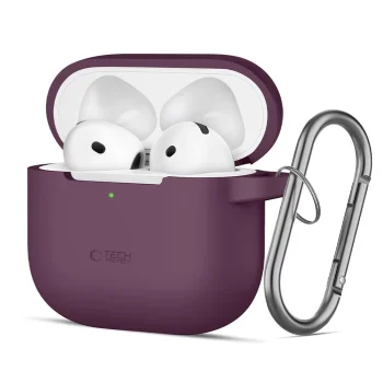 Tech-Protect silicone hook case for Apple AirPods 4 / 5, burgundy
