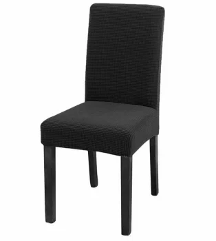 Universal Stretch Dining Chair Cover, Velvet Feel, Black