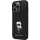 Karl Lagerfeld Silicone Ikonik Metal Pin Case for iPhone 13 Pro Max, Black