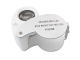 Jewelers Loupe 40x Magnification Folding Pocket Magnifier 25mm 9 LED, White Silver