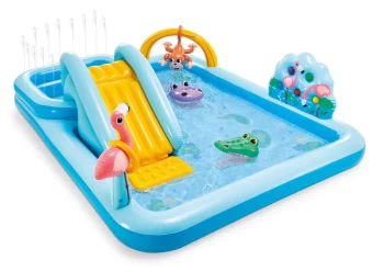 Intex 57161 Inflatable Water Play Center with Slide, Blue