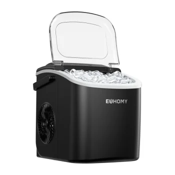 Euhomy IM001 Ice Cube Maker, 1.2 L, 12 kg, Black