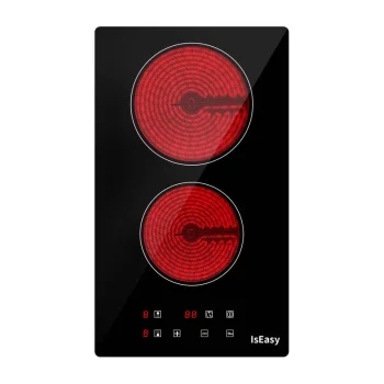 IsEasy T2V-01M Built-in Ceramic Electric Cooktop, 2 Zones, 3000 W