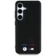 BMW Leather Tricolor Stripe MagSafe Case for Samsung Galaxy S25 Black