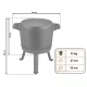 Berdsen Bd-480 Enamelled Cast Iron Cauldron with Legs & Grill Pan, 8L